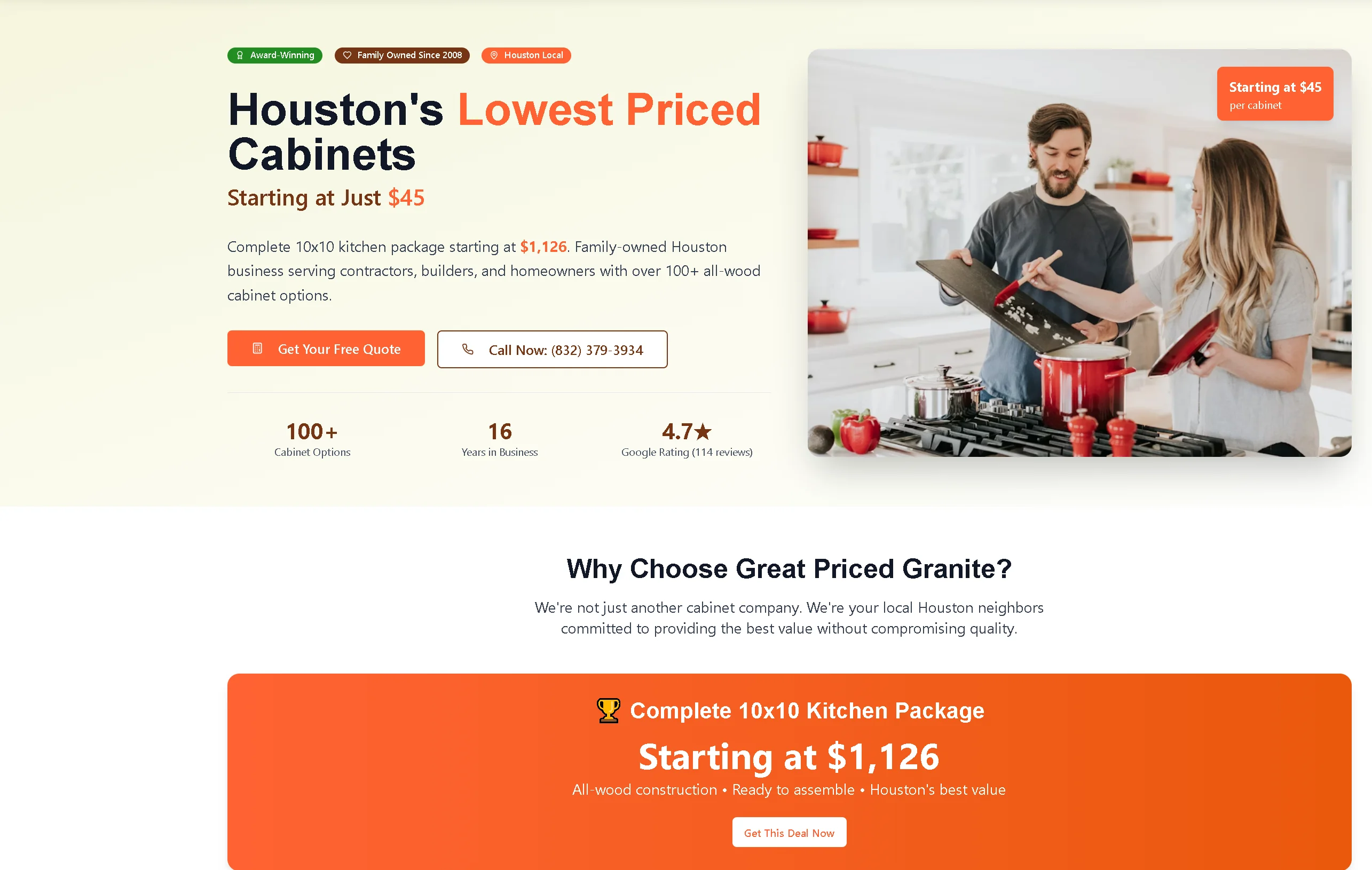 Earlier website project: Great Priced Granite