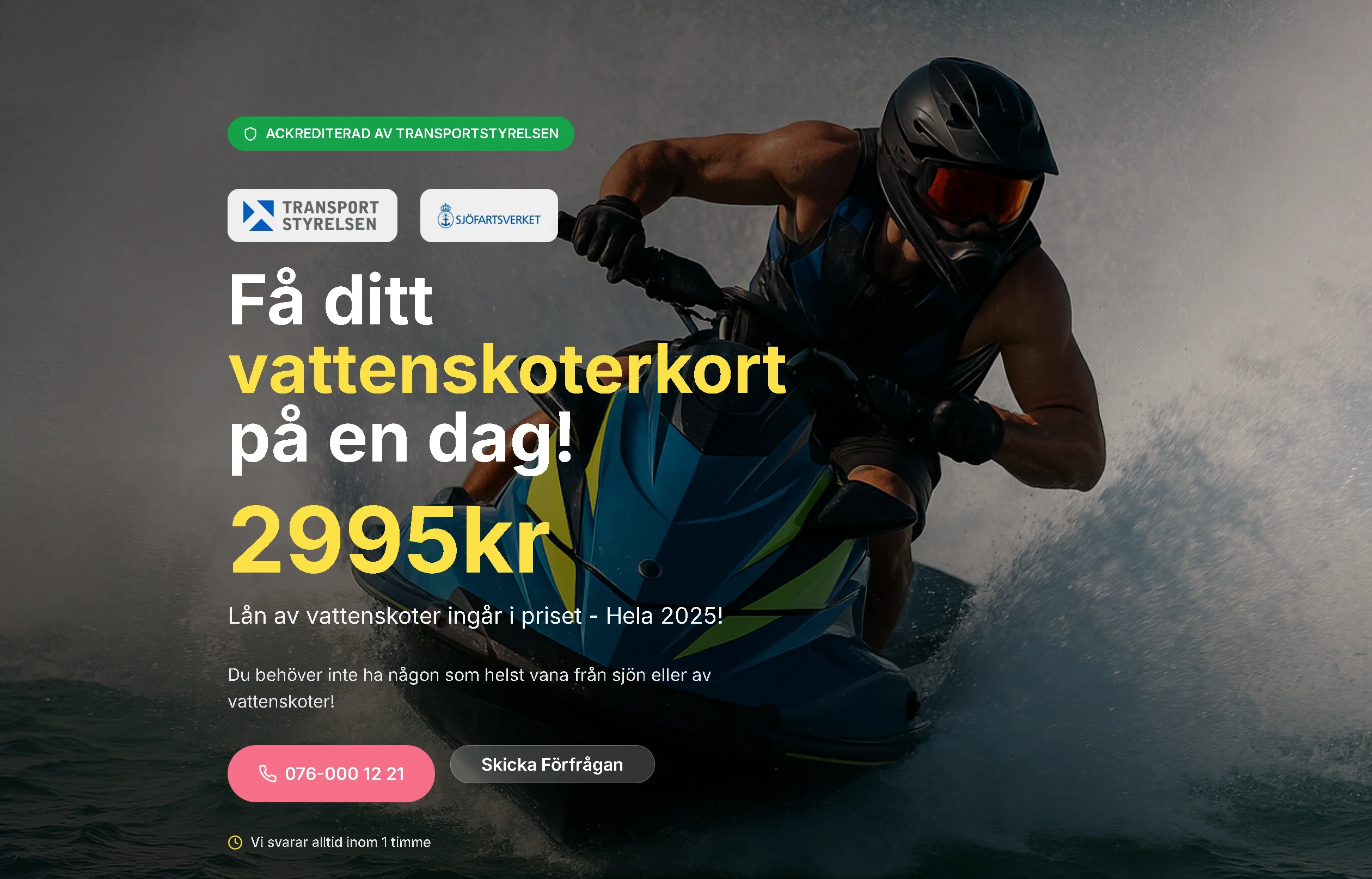 Earlier website project: Vattenskoterkort.nu