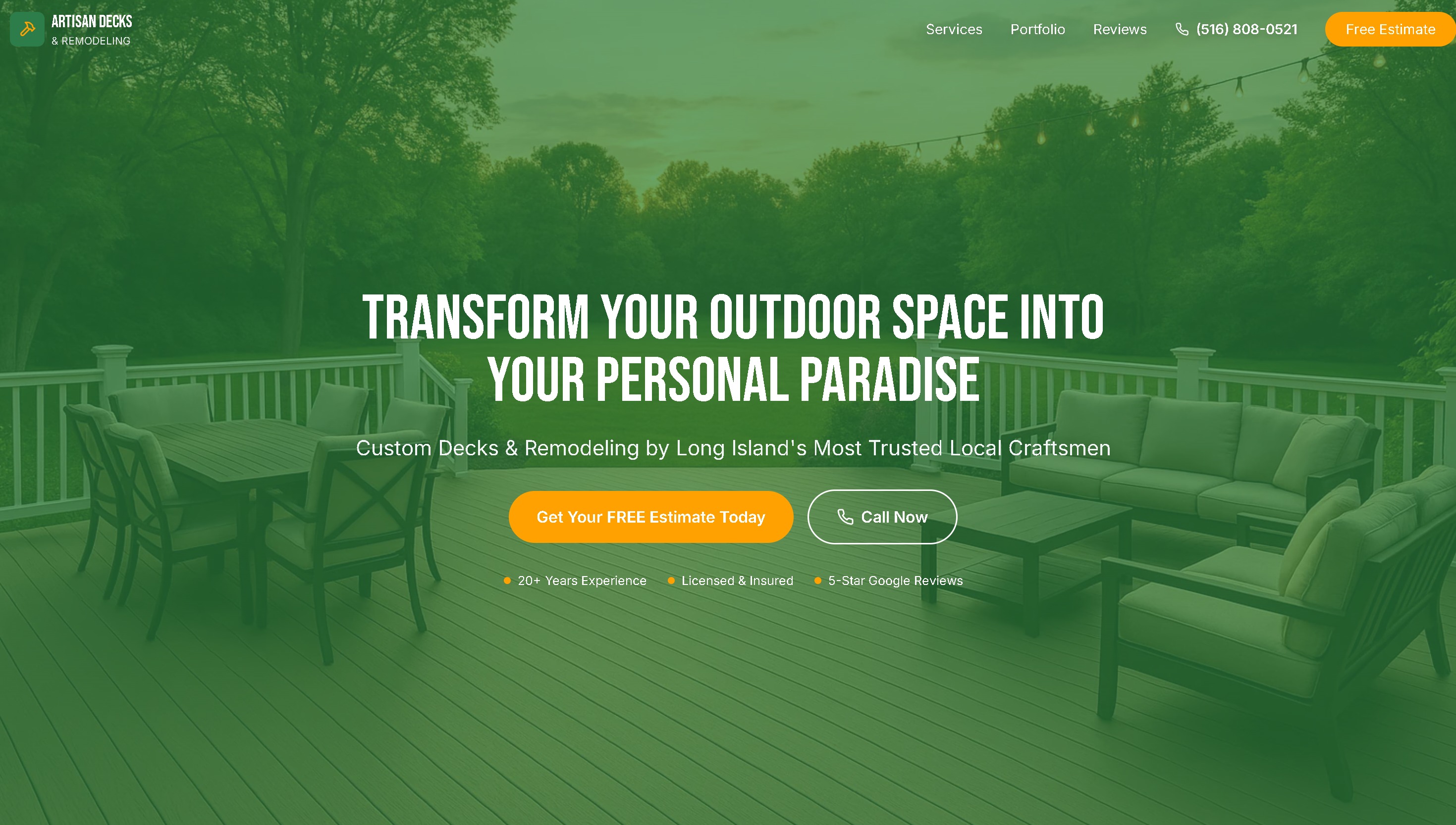 Artisan Decks & Remodelling Website